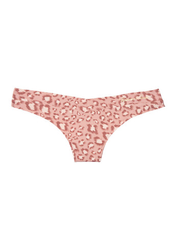 Труси Victoria's Secret стрінги абстрактні рожево-коричневі повсякденні поліамід
