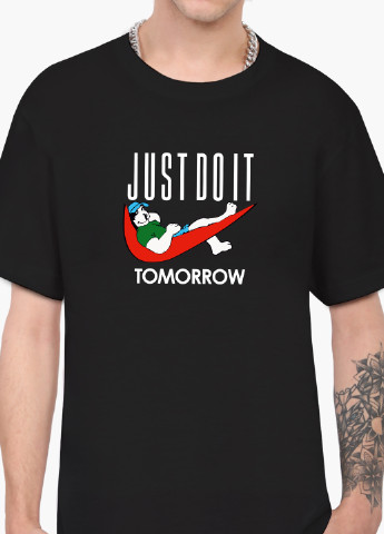Черная футболка мужская просто сделай это завтра (just do it tomorrow) (9223-2007-1) xxl MobiPrint