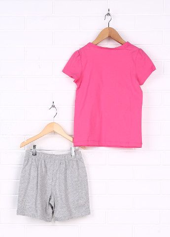 Розовый демисезонный комплект (футболка, шорты) Marvel