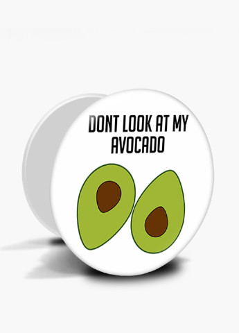 Попсокет (Popsockets) тримач для смартфону Авокадо (Avocado) (8754-1795) Чорний MobiPrint (216836528)