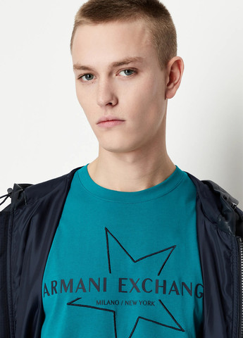 Бірюзова футболка Armani Exchange