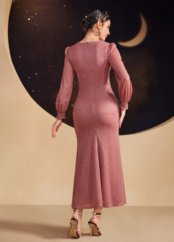 Рожево-коричнева вечірня сукня годе SHEIN однотонна