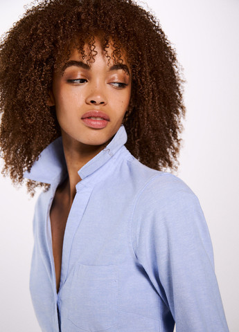 Голубой кэжуал рубашка однотонная Springfield