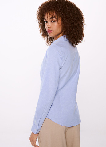 Голубой кэжуал рубашка однотонная Springfield