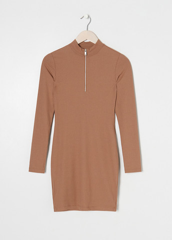 Світло-коричнева кежуал сукня сукня-водолазка Sinsay однотонна
