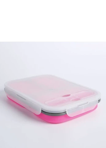 Герметичний силіконовий ланч-бокс складаний 1.1 л Collapsible, Рожевий No Brand (252825143)