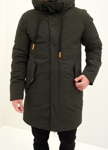 Оливковая (хаки) зимняя куртка No Brand
