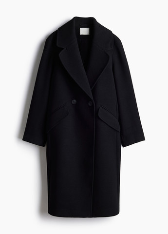 Чорне демісезонне Пальто двобортне H&M