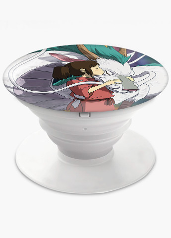 Попсокет (Popsockets) держатель для смартфона Тихиро Огино Сэн и Хаку Унесённые призраками (Spirited Away) (8754-2829) Черный MobiPrint (221548576)