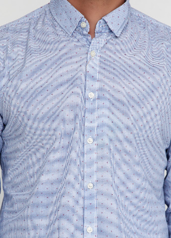 Голубой кэжуал рубашка с рисунком Springfield с длинным рукавом