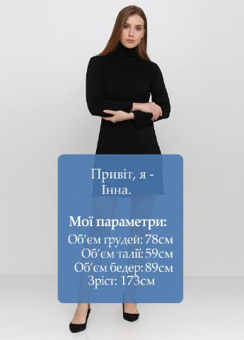 Черное кэжуал платье платье-водолазка Kristina Mamedova однотонное