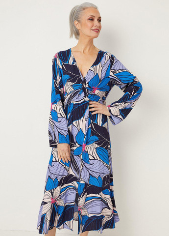 Синя кежуал сукня в стилі армпір Wallis з малюнком