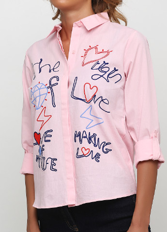 Розовая кэжуал рубашка с рисунком Zara