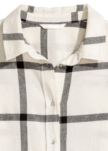 Белая кэжуал рубашка в клетку H&M
