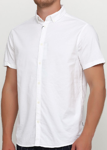 Белая кэжуал рубашка однотонная Solid