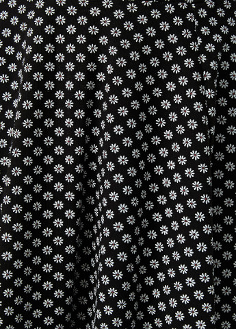 Черно-белая кэжуал цветочной расцветки юбка KOTON клешированная