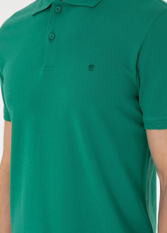 Зеленая футболка-поло для мужчин Pierre Cardin однотонная