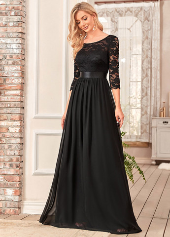 Чорна вечірня сукня SHEIN однотонна