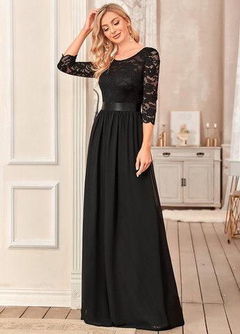 Чорна вечірня сукня SHEIN однотонна