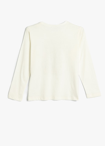 Молочный демисезонный кэжуал лонгслив KOTON с рисунком