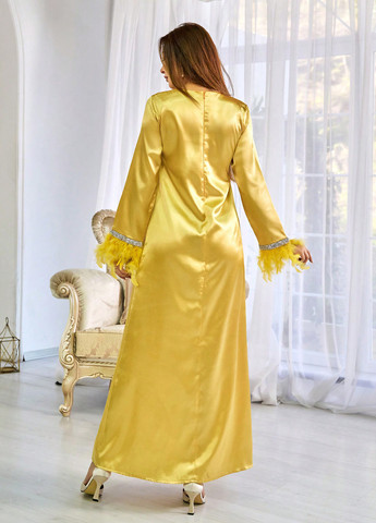 Персиковое вечернее платье а-силуэт SHEIN однотонное