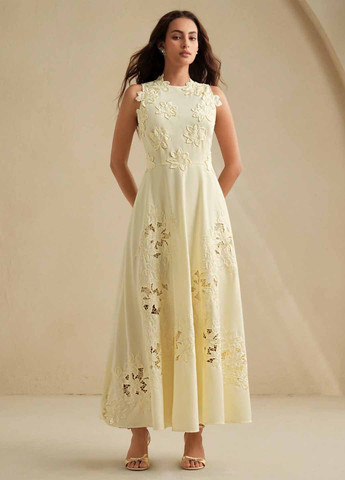 Світло-жовтий вечірня сукня а-силует SHEIN однотонна