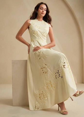 Світло-жовтий вечірня сукня а-силует SHEIN однотонна