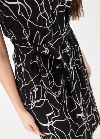 Черно-белое кэжуал платье Frambo с орнаментом