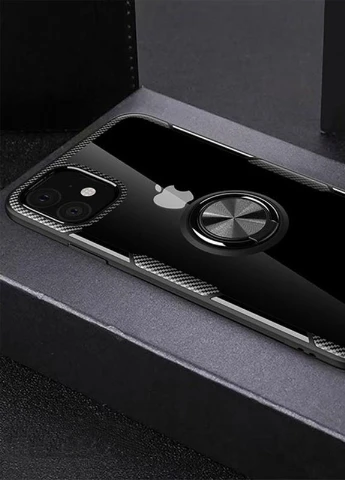 TPU + PC чохол CrystalRing for Magnet (opp) для Apple iPhone 12 mini (5.4 ') Безбарвний / Чорний (is_00000038425_4) Deen (229726606)