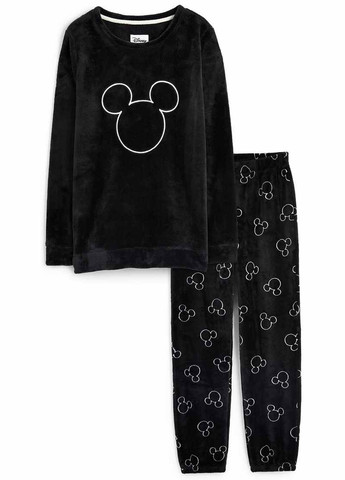 Черная зимняя пижама (свитшот, брюки) C&A