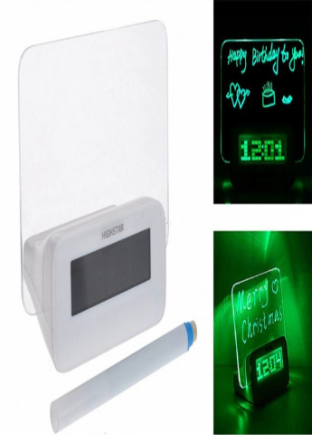 LED годинник нічник світяться будильник з прозорою дошкою для записів + маркер 4 USB зарядкою (98566214) Francesco Marconi (215796225)