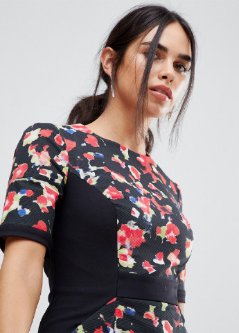 Чорна кежуал сукня футляр French Connection з квітковим принтом