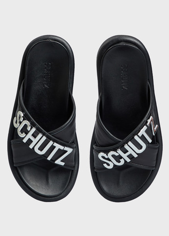 Черные шлепанцы Schutz с логотипом