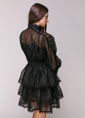 Чорна кежуал плаття, сукня кльош No Brand однотонна