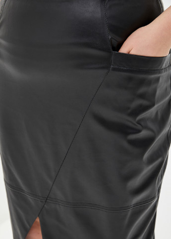 Черная кэжуал однотонная юбка Luzana карандаш