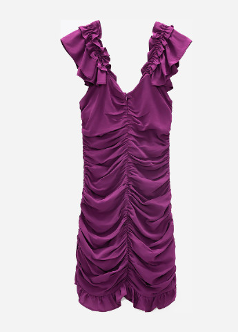 Фиолетовое кэжуал платье Zara однотонное