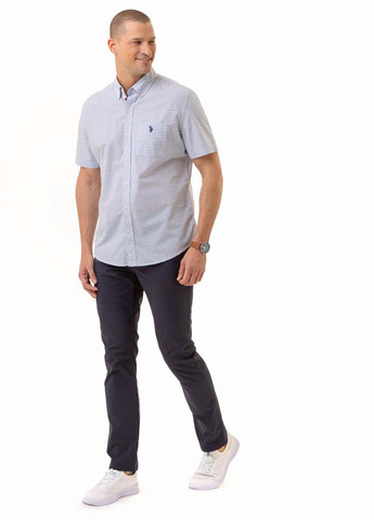 Синяя кэжуал рубашка в полоску U.S. Polo Assn.