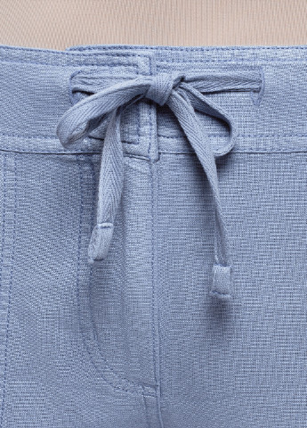 Голубые кэжуал демисезонные прямые брюки Oodji