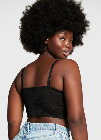 Черный демисезонный комплект (топ, трусики) Victoria's Secret