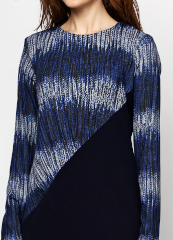 Синее кэжуал платье футляр Ut с абстрактным узором