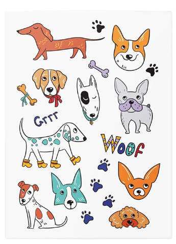 Временные тату "Dogs mix" TATTon.me (254255623)