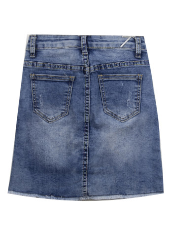 Синяя джинсовая с рисунком юбка Joy а-силуэта (трапеция)