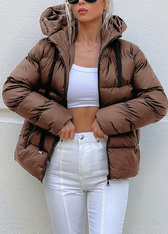 Коричнева зимня куртка SHEIN