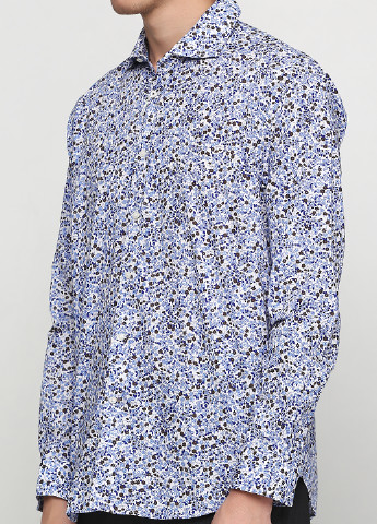 Голубой кэжуал рубашка с цветами Pedro Del Hierro с длинным рукавом