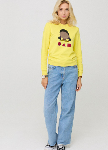 Жовтий свитшот женский с принтом basic /no flis/ YAPPI (254557601)