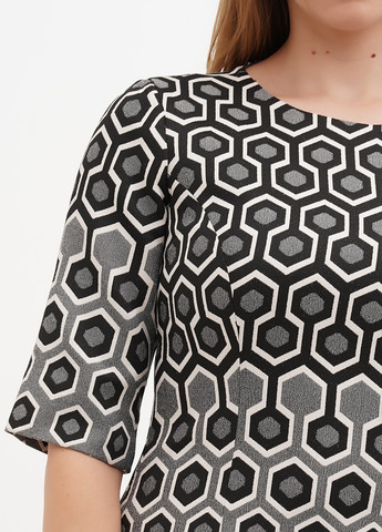 Серое кэжуал платье Sassofono с геометрическим узором