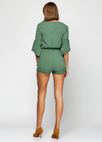Комбинезон Miami Style комбинезон-шорты однотонный зелёный кэжуал