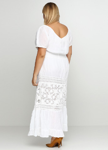 Белое кэжуал платье Cute с геометрическим узором