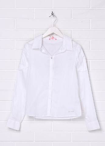 Белая однотонная блузка с длинным рукавом Escada демисезонная