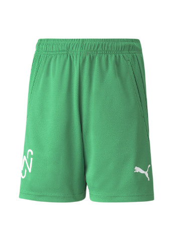 Шорты Neymar Jr Youth Football Shorts Puma однотонные зелёные спортивные полиэстер